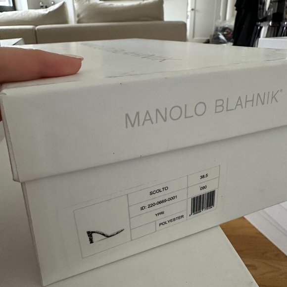 NWT Manolo Blahnik Scolto Slip-on Mules Sz 38.5 Clear ECO PVC Leopard - Picture 4 of 12